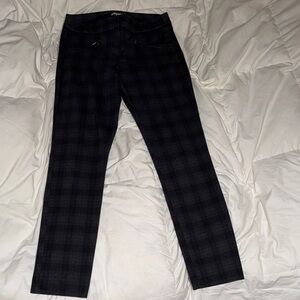 Adrienne Vittadini Charcoal Plaid Trousers